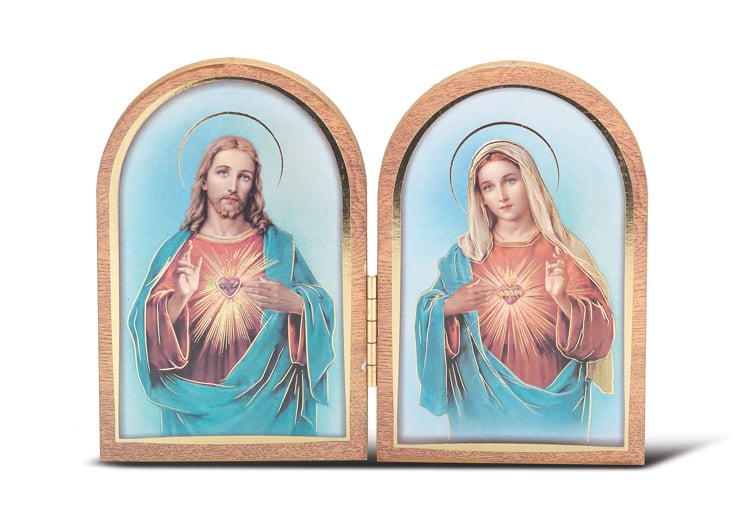 Sacred Heart of Jesus and Immaculate Heart of Mary Diptych